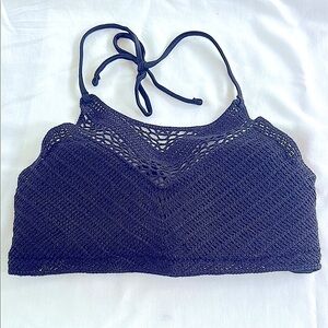 Kohl’s SO Black Crochet High Neck Bikini Top NWT L (11-13)